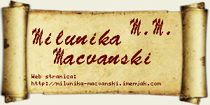Milunika Mačvanski vizit kartica